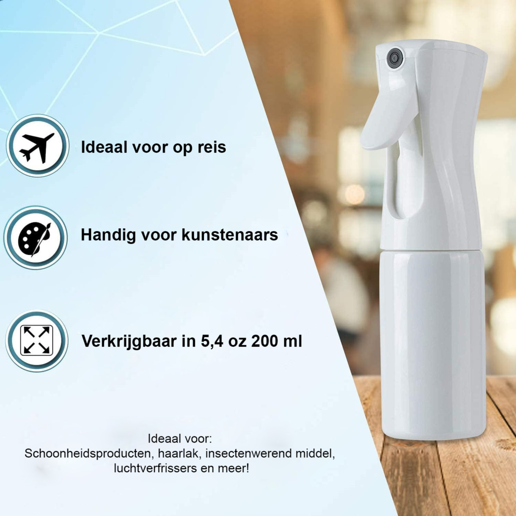 Transparante 200 ml nevelspuitfles voor haar- en huidverzorging