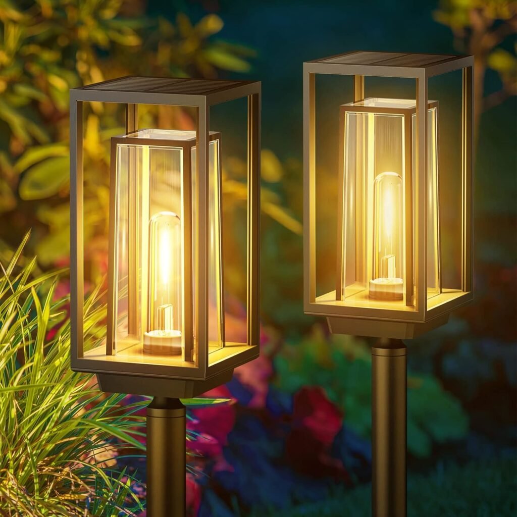 Zonne-energie tuinverlichting set met LED lampen, warm wit licht