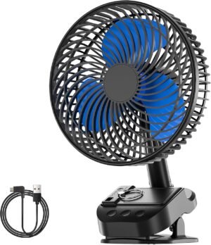 USB tafelventilator met timer en USB-aansluiting voor luchtcirculatie