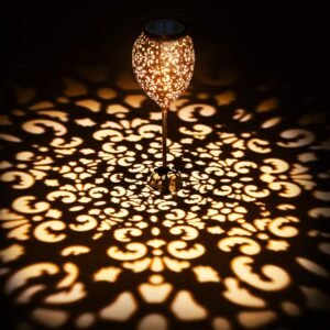 Zonne-energie buitenverlichting set van 2, waterdicht, warm wit voor tuin en kerstdecoratie