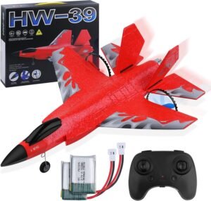 RC vliegtuig F35 met afstandsbediening, 2,4 GHz, 2-kanaals, USB-oplaadbaar, rood