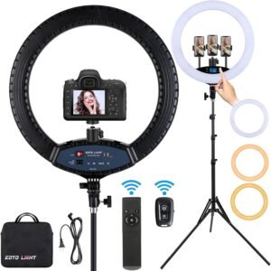 Streaming Lamp met Statief – Videolamp voor Livestreaming en Video-opnames – Verstelbare Helderheid en Kleurtemperatuur – Met Draagtas en Afstandsbediening