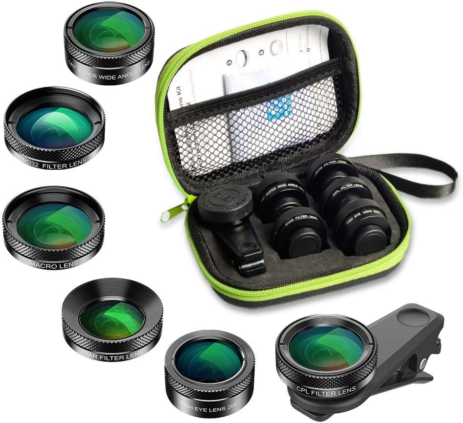 Groothoeklens en sterfilter lens set voor mobiele telefoon met clip-on ontwerp