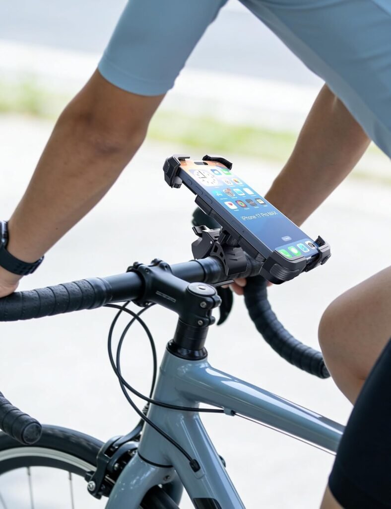 Universele verstelbare fietstelefoonhouder voor smartphone met stabiele bevestiging voor fiets en motorfiets