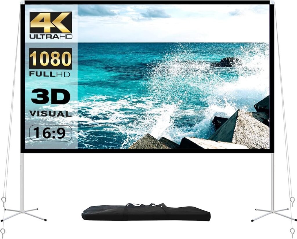 Draagbaar projectiescherm 100 inch 16:9 4K HD met standaard en draagtas