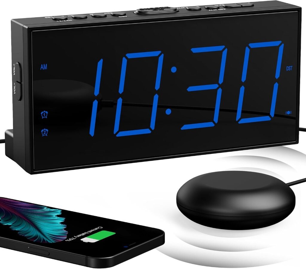 Projectiewekker met USB-aansluiting en groot LED-display met dubbele alarmfunctie
