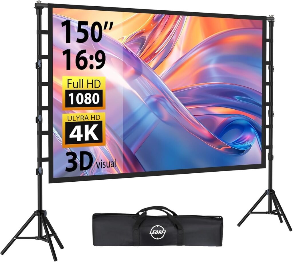 Projectiescherm met standaard 150 inch HD 4K compatibel