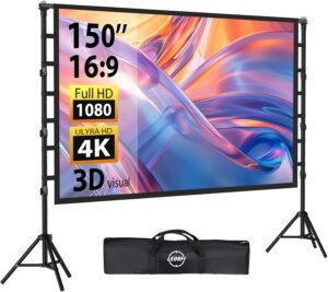 Projectiescherm met standaard 150 inch HD 4K compatibel