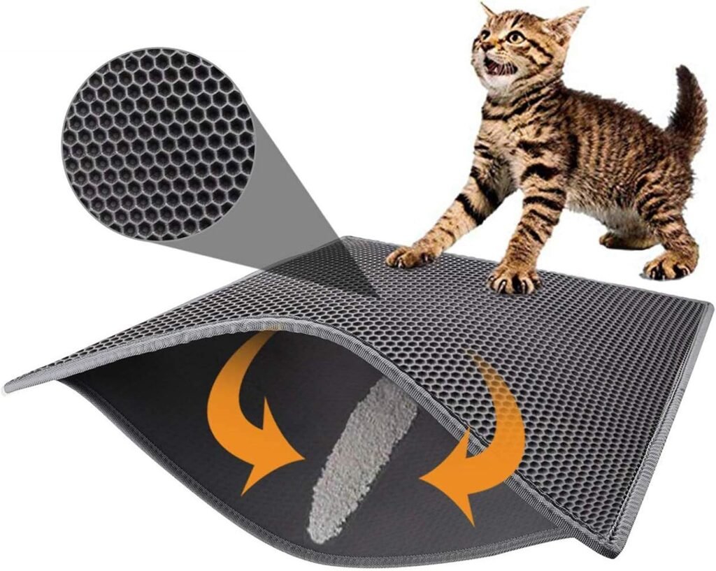 Kattenbakmat met opvangbak, dubbellaags EVA, waterdicht en antislip