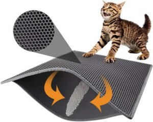 Kattenbakmat met opvangbak, dubbellaags EVA, waterdicht en antislip