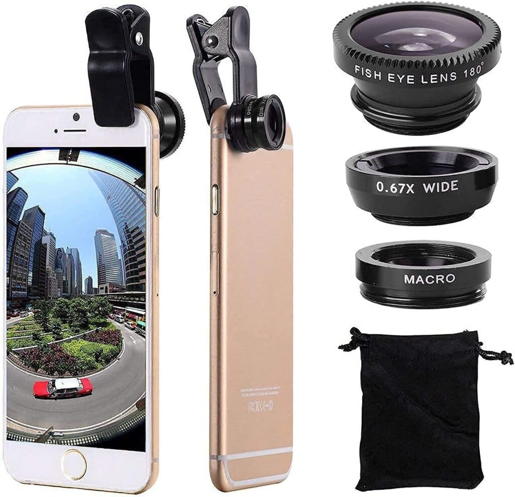 Smartphone lens set met groothoek-, fisheye- en macrolens voor mobiele telefoon