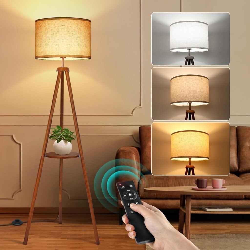 LED Vloerlamp met Afstandsbediening - Dimbare Staande Lamp - Instelbare Kleurtemperatuur - Voor Woonkamer en Slaapkamer