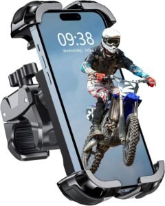 Telefoonhouder Fiets – Universele Smartphonehouder met 1 Seconde Vergrendeling – Waterdicht en Schokbestendig – Snelle en Stevige Bevestiging