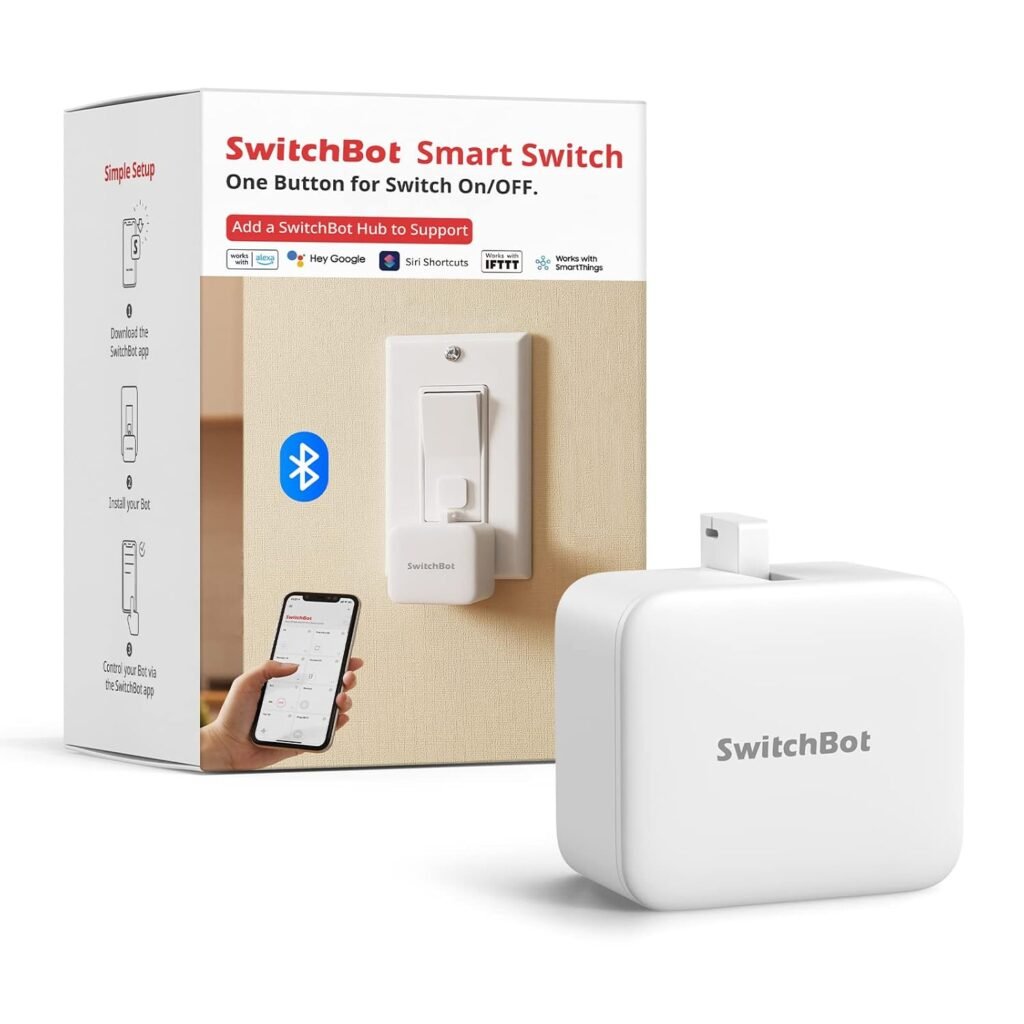 Smart switch button pusher wit met Bluetooth app- en timerbesturing