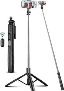 Smartphone Statief met Bluetooth Afstandsbediening – Verstelbare Telefoonhouder – Handsfree Fotografie – Voor iOS en Android