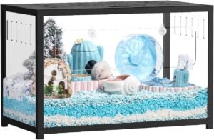 Metalen hamsterkooi met accessoires, 80 x 44,7 x 50,6 cm, voor hamsters en kleine huisdieren