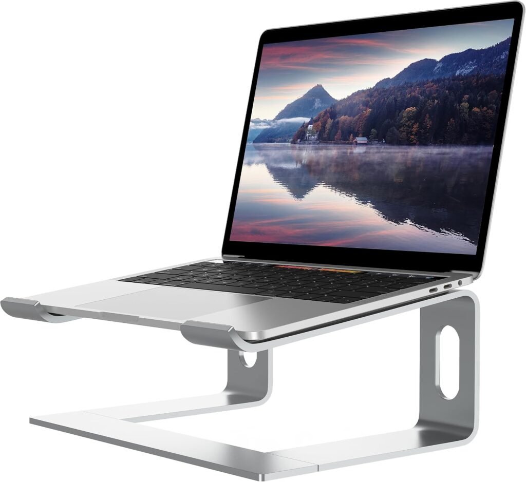 Verstelbare aluminium laptopstandaard voor MacBook, Dell en HP, opvouwbaar en ergonomisch ontwerp