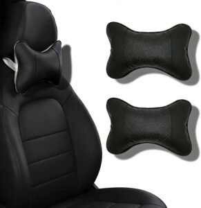 Lederen Nekkussen voor Auto – Ergonomisch Hoofdsteunkussen – Verstelbare Band – Comfortabel Rijden – Autostoel Accessoire