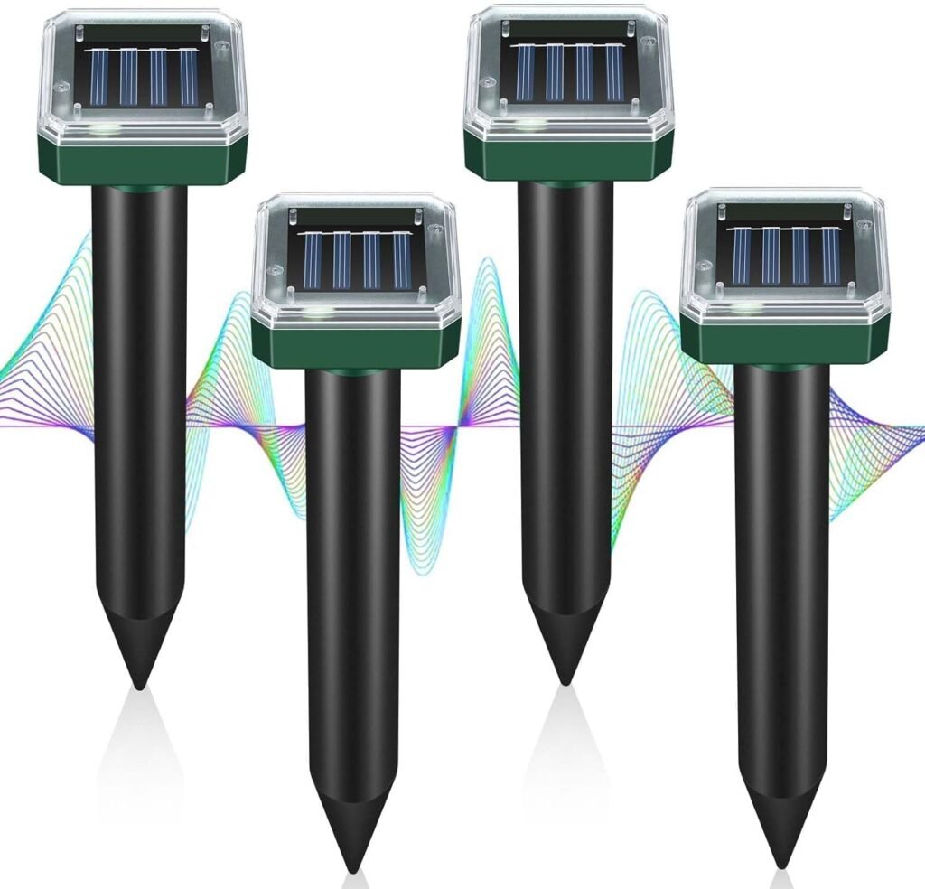 Ultrasone mollenverjager op zonne-energie voor tuinongediertebestrijding