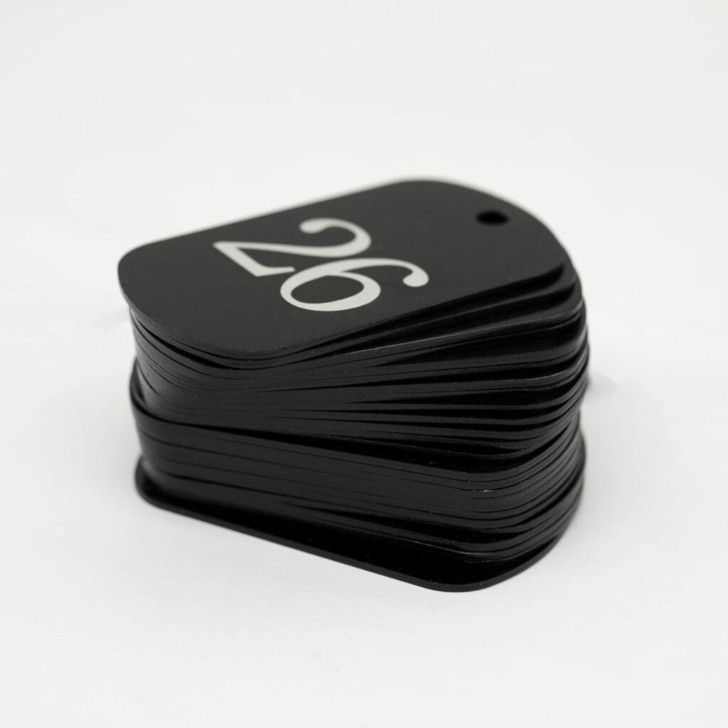 Aluminium gegraveerde nummerlabels en sleutelhangers voor organisatie en identificatie