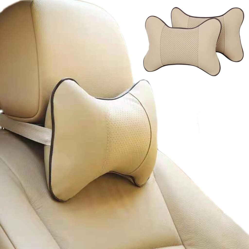 Universele auto hoofdsteun met ergonomische nekondersteuning en verstelbare riemen