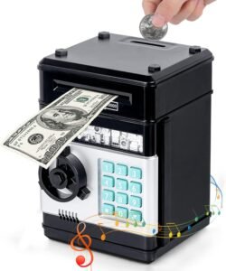 Elektronische spaarpot voor kinderen – Automatische geldkluis – Mini ATM met wachtwoord – Geldkistje voor jongens en meisjes 5-12 jaar