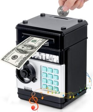 Elektronische spaarpot voor kinderen - automatische geldkluis mini ATM zwart