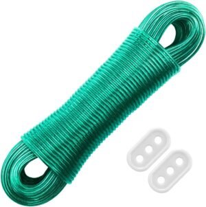 50 meter kledinglijn touw met stalen kern, sterke waslijn voor binnen, buiten en reizen, tot 230 kg belastbaar