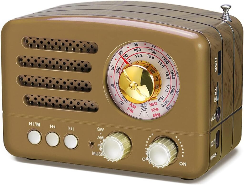 Draagbaar radiostation op batterijen met FM/AM, Bluetooth en LCD-display