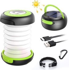 Opvouwbare Campinglantaarn – Oplaadbare LED Lamp – Compacte Noodverlichting met EHBO-fluitje – Duurzame Uitvoering