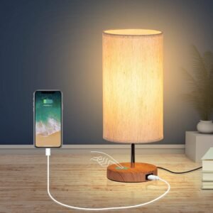 Moderne touch control lamp met kleurverandering en oplaadpoorten