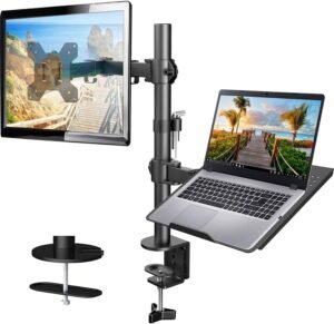 Dubbele Monitorarm Verstelbaar - Monitorhouder voor 2 Schermen - Ergonomische Bureau Montage - Volledig Beweegbaar, Zwart