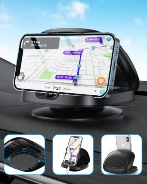 Telefoonhouder voor auto dashboard met 360° draaibare kleefvoet voor smartphone