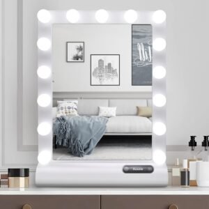 Verlichte make-upspiegel Hollywood stijl met instelbare helderheid en lichtkleuren