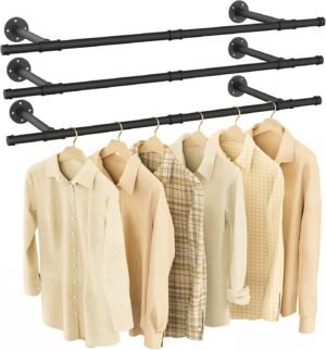 Industriële wandhaken set van 3 voor kleding en kledingkast