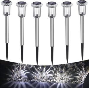 Solar Tuinverlichting 6 Stuks – LED Grondlampen voor Buiten – Warm Wit Licht – IP65 Waterdicht