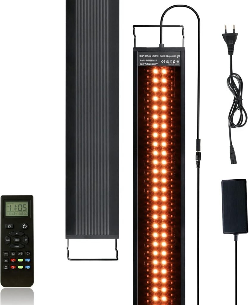 Aquariumverlichting met afstandsbediening, RGB LED-verlichting en uittrekbaar ontwerp voor zoetwateraquaria van 90-105 cm