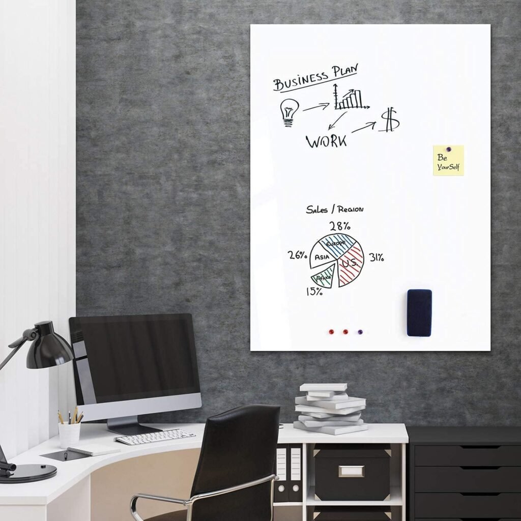 Magnetisch Whiteboard Folie 45 x 90 cm - Zelfklevend Droogwisfolie - Inclusief Marker en Wisser - Voor Kantoor, School en Thuis