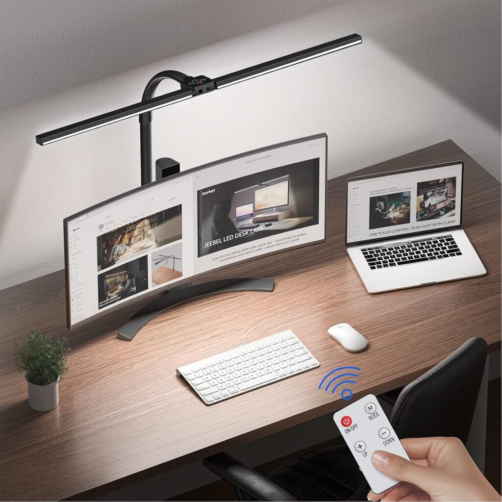 Dimbare monitorlamp met verstelbare arm en USB-aansluiting