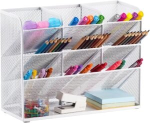 Pennenhouder bureau organizer met vakken en ruim compartiment