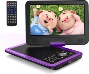 Draagbare DVD-speler 13,9 inch – Portable DVD-speler voor auto en thuis – Oplaadbare batterij – USB en SD-kaartondersteuning