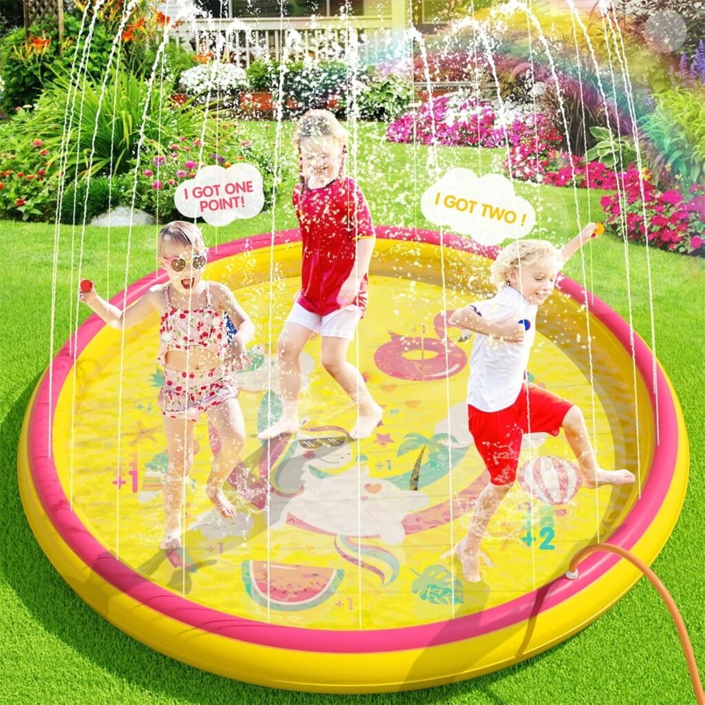 Water speelmat met sproeiers 170 cm voor kinderen, waterspeelgoed voor buiten