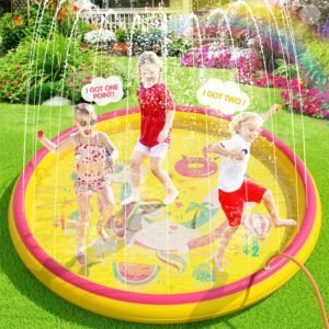 Water Speelmat 170 cm – Waterspeelgoed met Sproeiers voor Kinderen – Buitenspeelgoed voor Tuin, Grasveld, Zwembad en Strand
