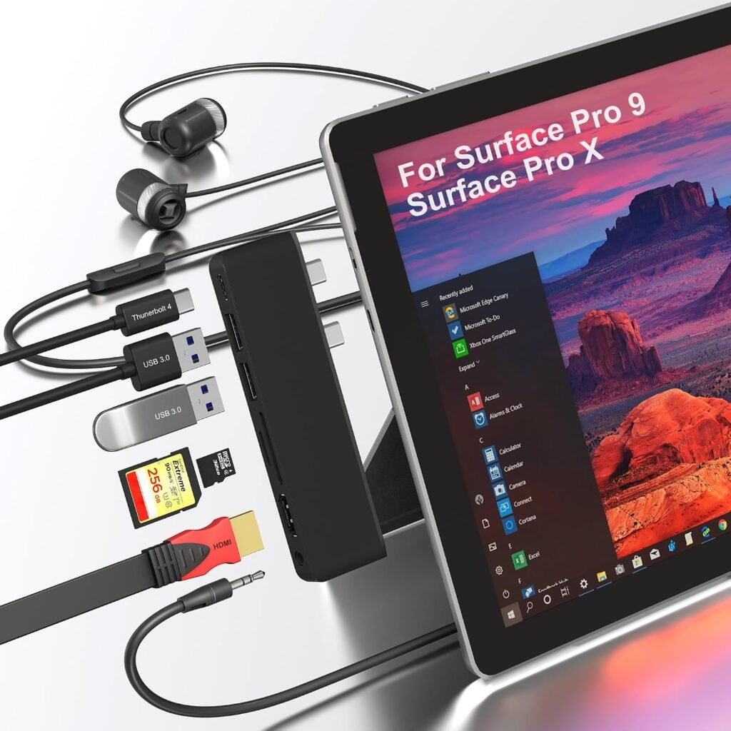 Surface dockingstation en USB hub adapter met HDMI en SD/TF-kaartsleuf