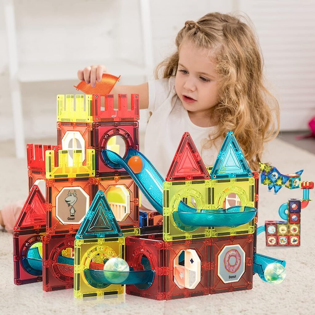 Magnetisch bouwspeelgoed 75-delig met educatieve 3D magnetische blokken voor kinderen van 3 tot 12 jaar