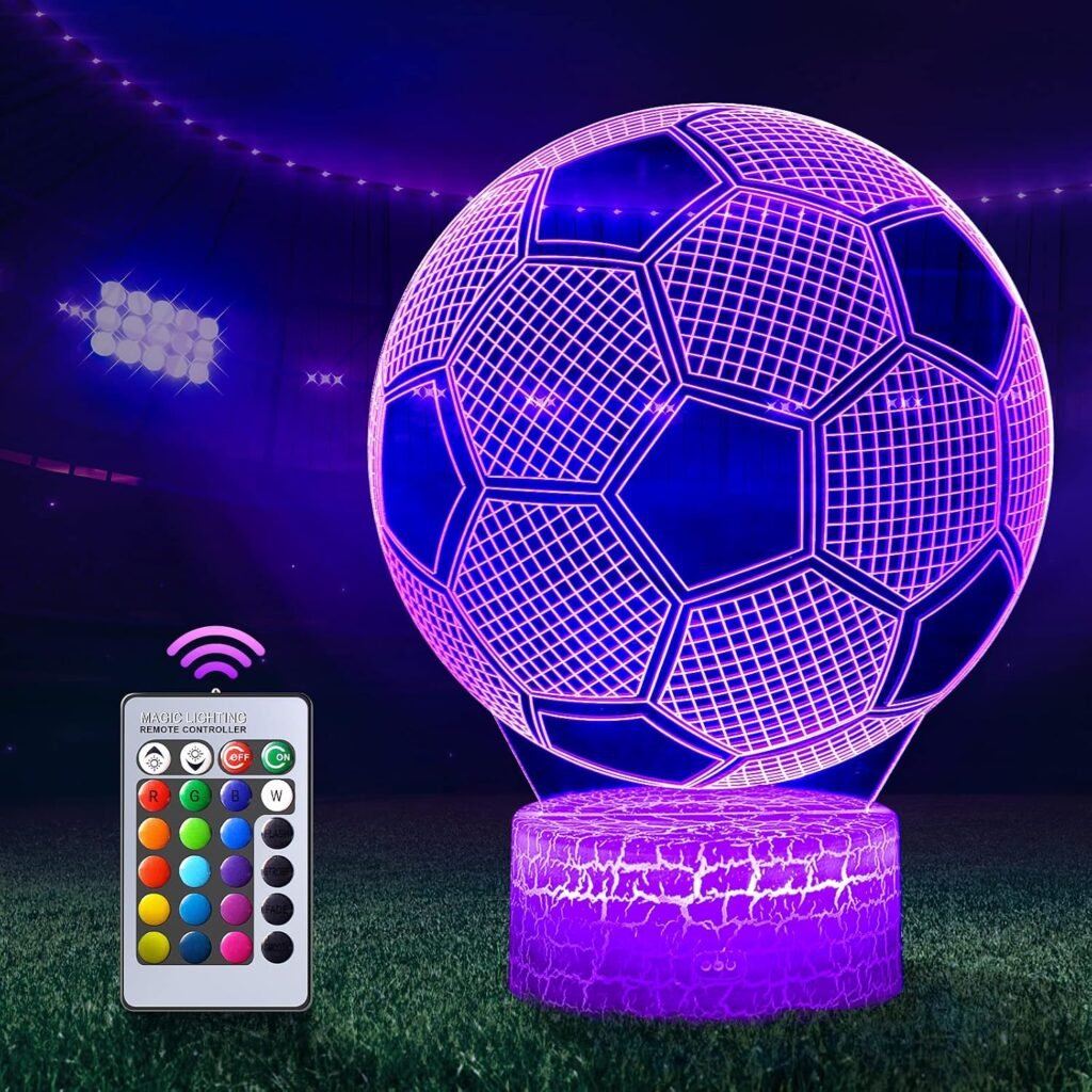 3D voetbal nachtlampje met kleurenwissel en afstandsbediening