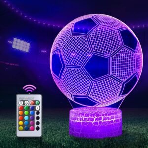 3D voetbal nachtlampje met kleurenwissel en afstandsbediening