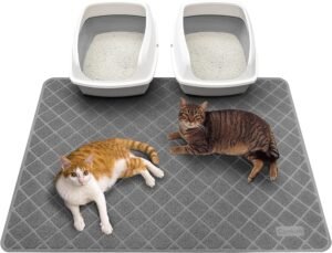 Kattenbakmat Grijs met Honingraatpatroon – Strooicontrole en Urinebestendig – Waterdichte PVC Onderlegger – 16,4 x 32,29 cm