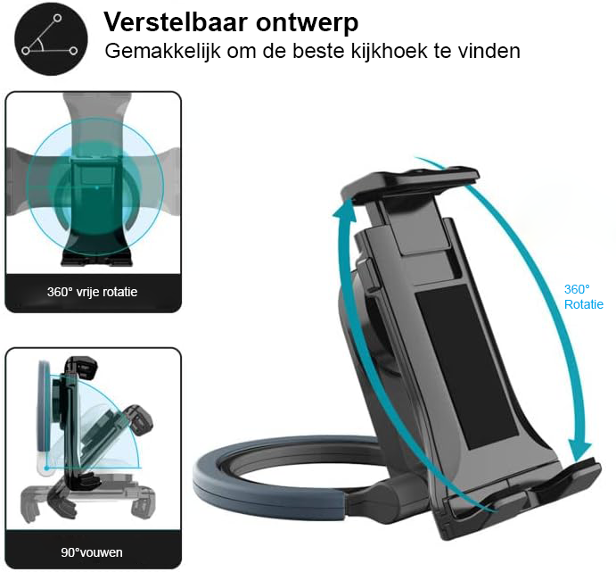 Verstelbare tablet wandhouder voor 4,7 tot 11 inch tablets in keuken of bureau