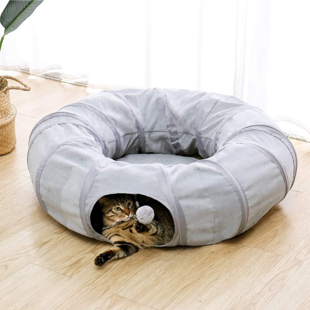 Opvouwbare kattentunnel voor katten - interactief kattenspeelgoed voor binnen en buiten
